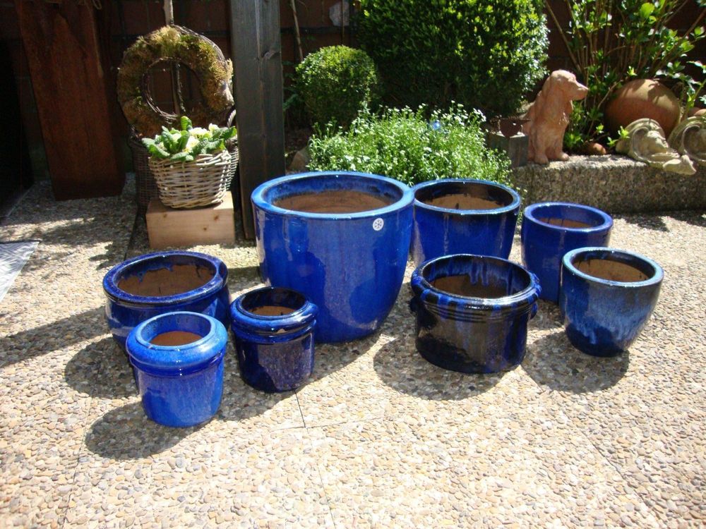 Blaue DekoBlumentöpfe aus Keramik Kaufen auf Ricardo