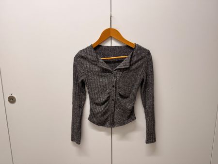 Damen Cardigan gerippt grau mit Knöpfen, Gr. S - Top Zustand
