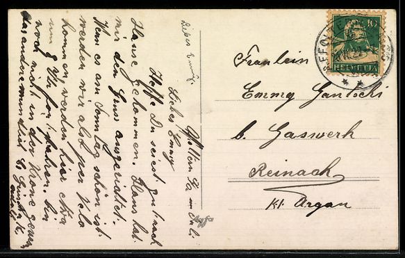 Cartoline postali: AK Affoltern a. A., Ortsansicht mit Kirche – Usato da Berlin venduto da bartko-reher 1