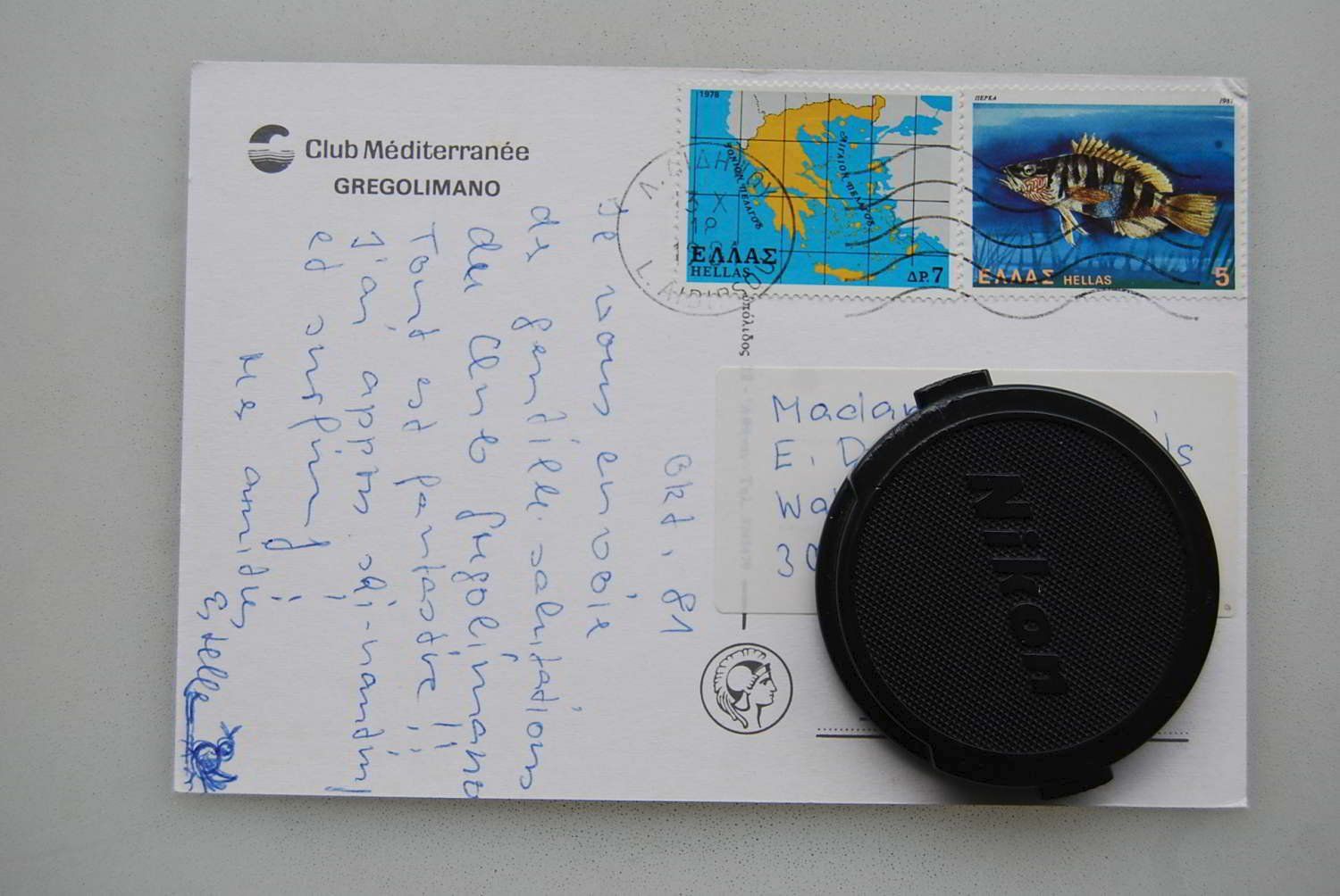 Cartoline postali: AK Gregolimano - Club Mediterranée 1981 – Usato da Rüfenacht BE venduto da Toro06 1
