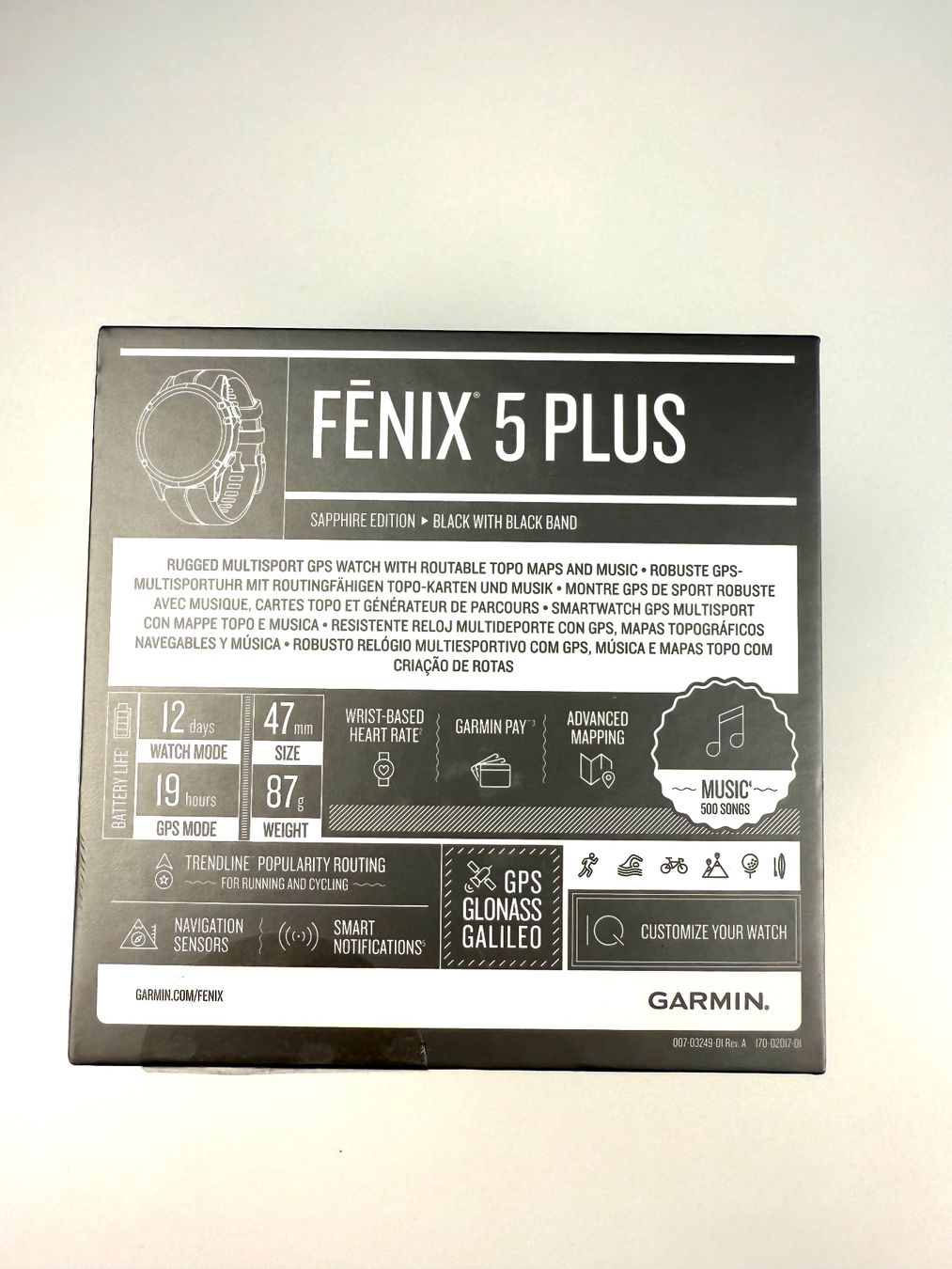 Garmin Smartwatch: Garmin Fenix 5 Plus Sapphire Edition 47mm – Gebraucht aus Gasel von  4