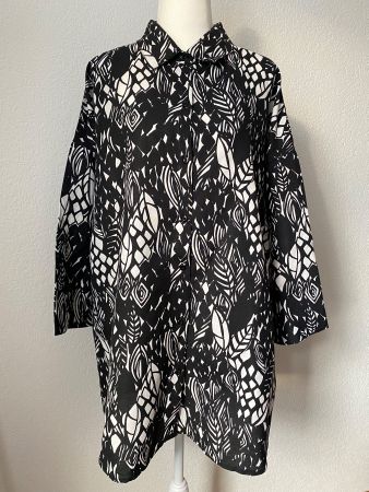 Longbluse aus Leinen Mischung Grosse 1X - CH/44