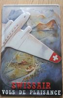 Swissair Flugzeug Wandbild Metall Vintage Schweiz Alpen