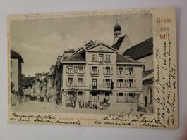 Ansichtskarte Gruss aus Wil Kirchgasse 1901 gelaufen Box1