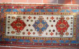 Kazak Orientteppich 90 x 182 cm in frischen Farben