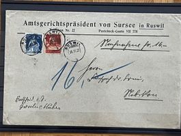 Zweifärber, Sursee-Nebikon, 1920, Tell, Helvetia m Schwert