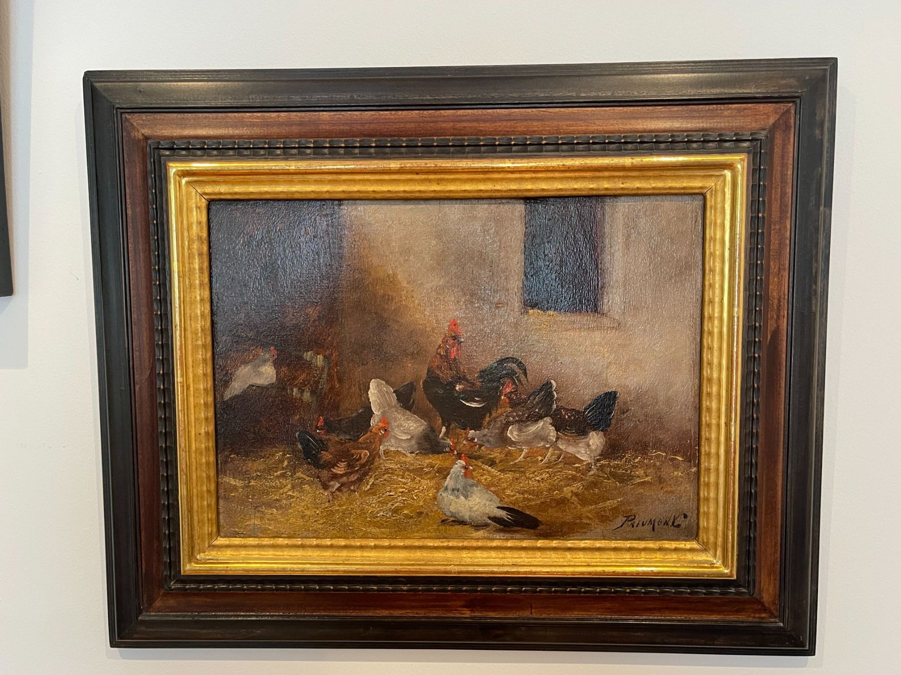 Dipinti: Oelbild mit Hühnern im Stall – Usato da Stallikon venduto da nirakhtugarev