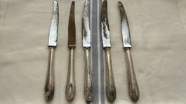 5 Brotmesser versilbert 5 Stück gebrauchter Zustand