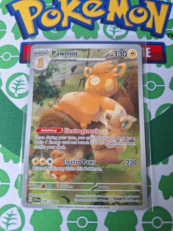 Pokémon Pawmot Scarlet & Violet Base Set 209/198 Holo Illustration Rare...