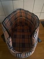 Sac de transport pour petit chien motif carreaux beiges