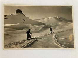 Ancienne carte postale ski Spitzmeilen 1917 Suisse