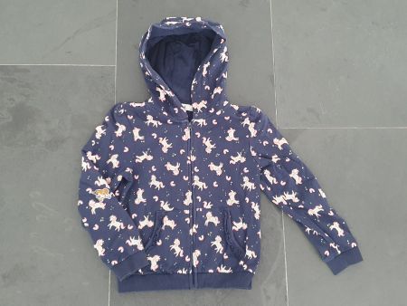 ++ Einhorn Sweatjacke in blau ++ Gr. 122 / 128 ++