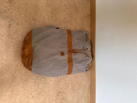 Stoff Beutel mit Leder Elemente guter Zustand