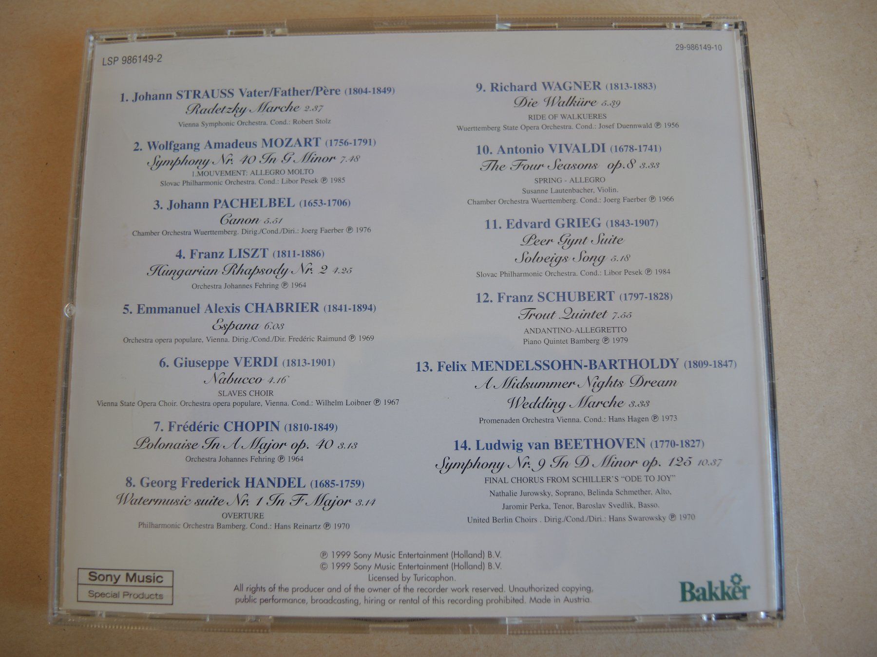 CD: The Most Famous Classics - CD Vivaldi Chopin uvm. – Usato da Rorschach venduto da maeck8 2