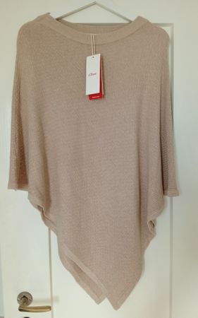 S.Oliver Strick-Poncho Beige/Melange  NEU One Size / S - XL