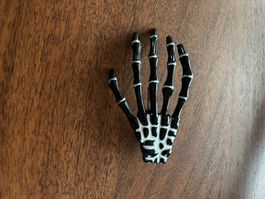 Halloween Horror Skelett-Hand Haarspange Schwarz/Weiss