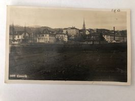 Uznach 1927  Fotokarte Industriegebäude Rechts