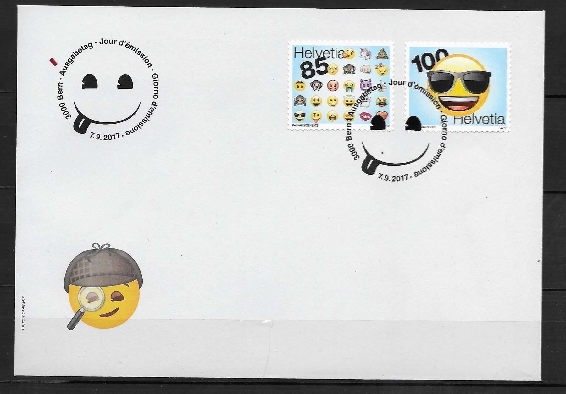 Tutti i francobolli: F1639 - FDC Emoji – Usato da Trélex venduto da Phil_Albert