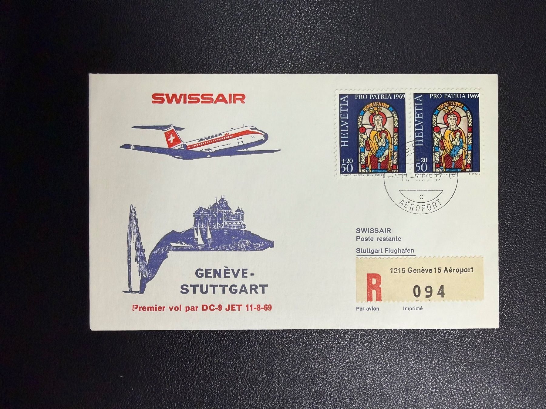 Tutti i francobolli: Swissair Erstflugbrief Genf - Stuttgart 1969 – Usato da oberrüti venduto da jeanmei