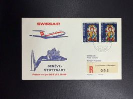 Swissair Erstflugbrief Genf - Stuttgart 1969