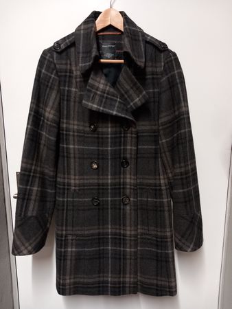 Marc O'Polo Wollmantel Gr. 36, braun kariert