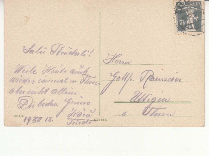Cartoline postali: Kitschkarte 1918 – Usato da Bürglen TG venduto da StampGraf 1