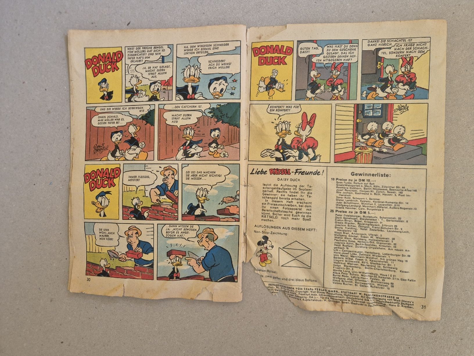 Fumetti: Micky Maus Comic Heft Nr 1 Januar 1955  – Usato da Langendorf venduto da zvonu161 9