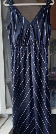 Sommerliches blaues Kleid mit Muster, Grösse S