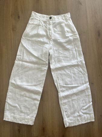 Leinen Hose weiss Massimo Dutti