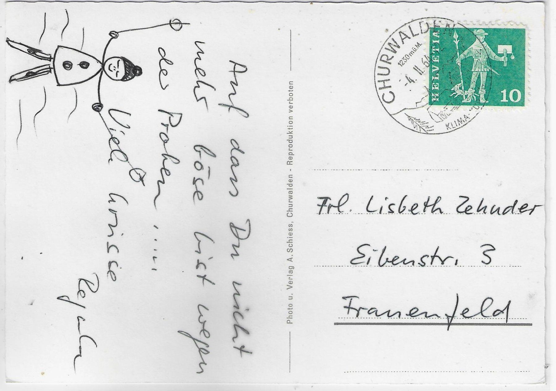 Cartoline postali: Churwalden im Winter – Usato da Ettingen venduto da Kartenplanet 1
