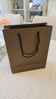 6x Papiertasche in Braun Metallic, mit PP-Kordel 24+9x30cm
