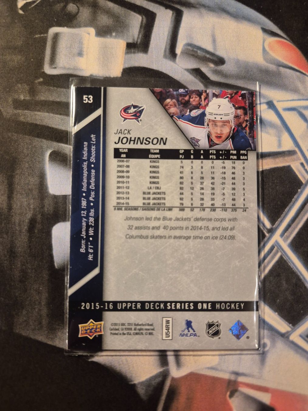 NHL Carte collezionabili: NHL Jack Johnson Columbus Blue Jackets – Usato da Treiten venduto da Sauber73 1