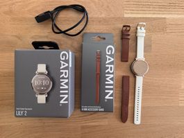 Garmin Lily 2 neuwertig + Lederband + Garantie bis 2028