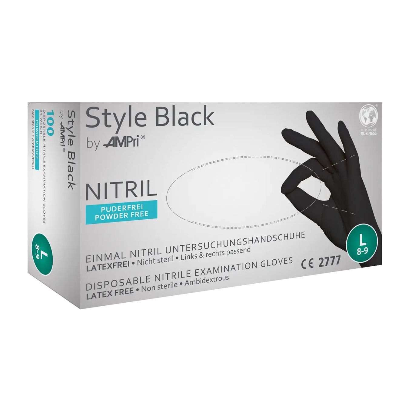 Gants & mitaines : schwarze Nitrilhandschuhe 100 Stück, Grösse L – Neuf avec emballage d'origine à Vaduz par Newgloves 1