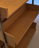 Bibliotheken Wagen Holz 70er Jahre, verchromt
