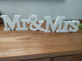 Mr & Mrs Schilder - Weiss für Hochzeitsdeko