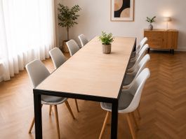Esstisch 240x82cm mit 6 Stühlen weiss ab 1.-!