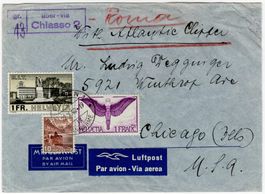 interessante Buntfrankatur a. Clipper Flugbrief nach CHICAGO
