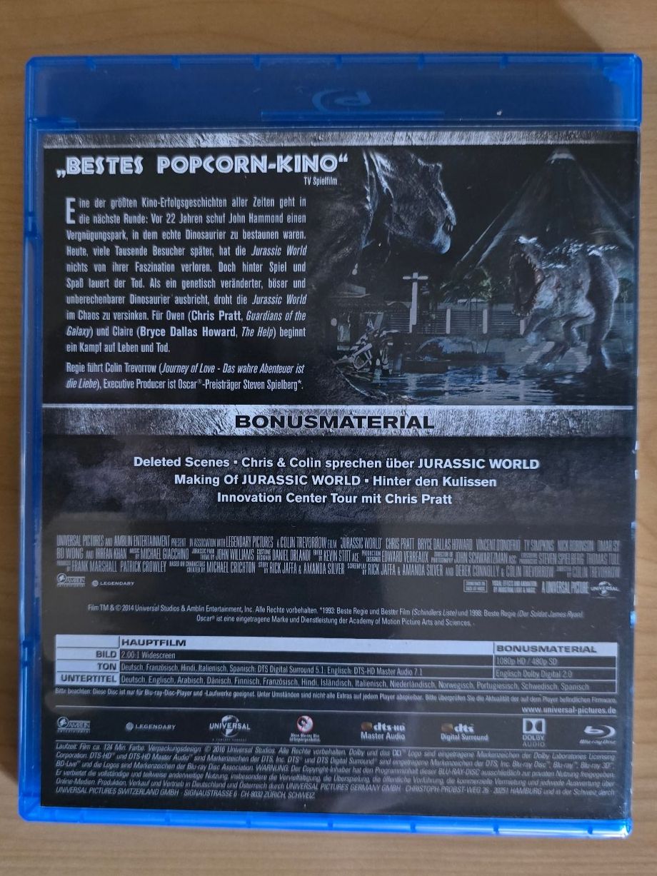 Tutti i DVDs: Jurassic World • Chris Pratt • Bluray – Usato da Riehen venduto da Baseliskus 1