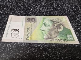 Banknote Slowakei 20 Kronen Jahr 2000 Millennium Note