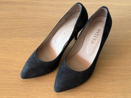 VITIYA Pumps / High Heels aus schwarzem Wildleder, Grösse 37