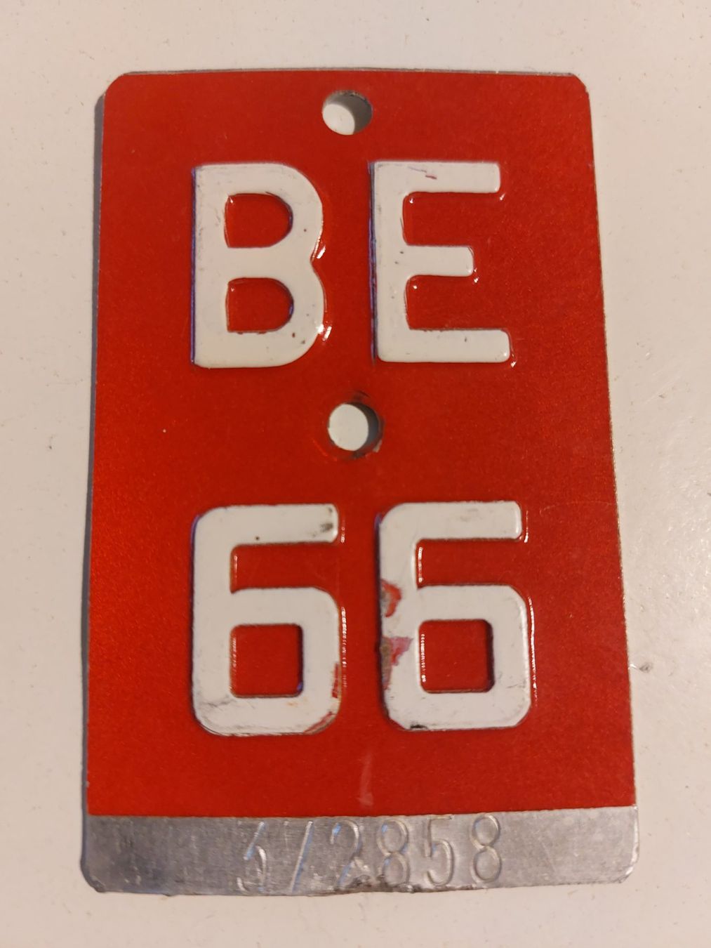 Sachs Insegne: Velonummer BE 66 plaque Velo – Usato da Schenkon venduto da Uhu007