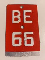 Velonummer BE 66 plaque Velo