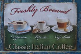 Rusty Blechschild-FRESHLY BREWED ITAL CO