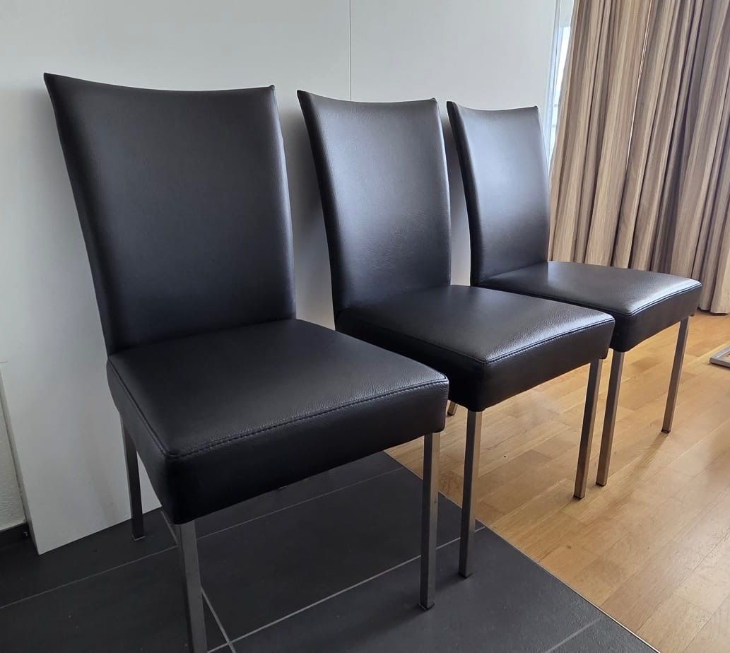 Musterring Sedie: 3er Set Lederstühle - Echtleder - Marke Musterring – Usato da Luzern venduto da KKEKLU 2