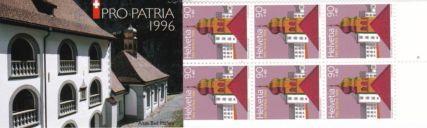 Tutti i francobolli: Pro Patria 1996 Briefmarken-Heft, "Altes Bad Pfäfers" – Nuovo e nell'imballaggio originale da Binningen venduto da Hahexa