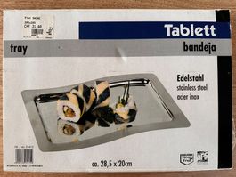 plat de service en acier inoxydable 28 sur 20 cm