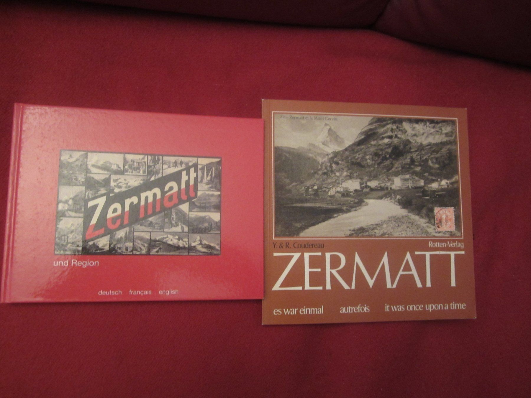 Livres: 2x Zermatt Bücher, alte Ansichtskarten, Walliser Alpen – D'occasion à Volketswil par nemo2000