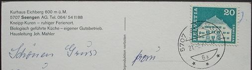 Cartes postales: SEENGEN Kurhaus Eichberg – D'occasion à Jona par philajona 1