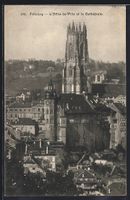 Fribourg, L'Hotel-de-Ville et la Cathéd